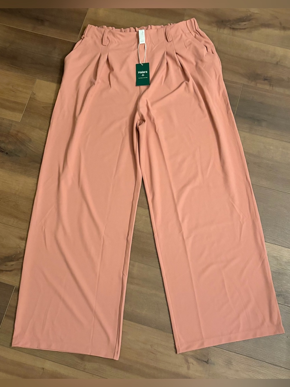 Halara Peach Pink Wide Leg Pants Womens Size XL Extra Tall NWT
